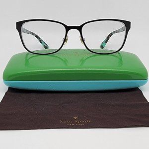 *SOLD*Kate Spade Ninette Matte Black Mint Green Tortoise Eyeglasses Frame w Case